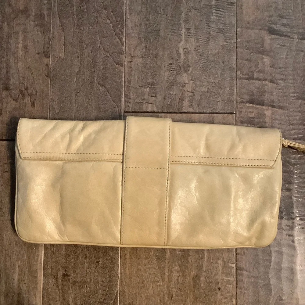 HOBO Elegant Mustard Yellow Vegan Leather Clutch Bag